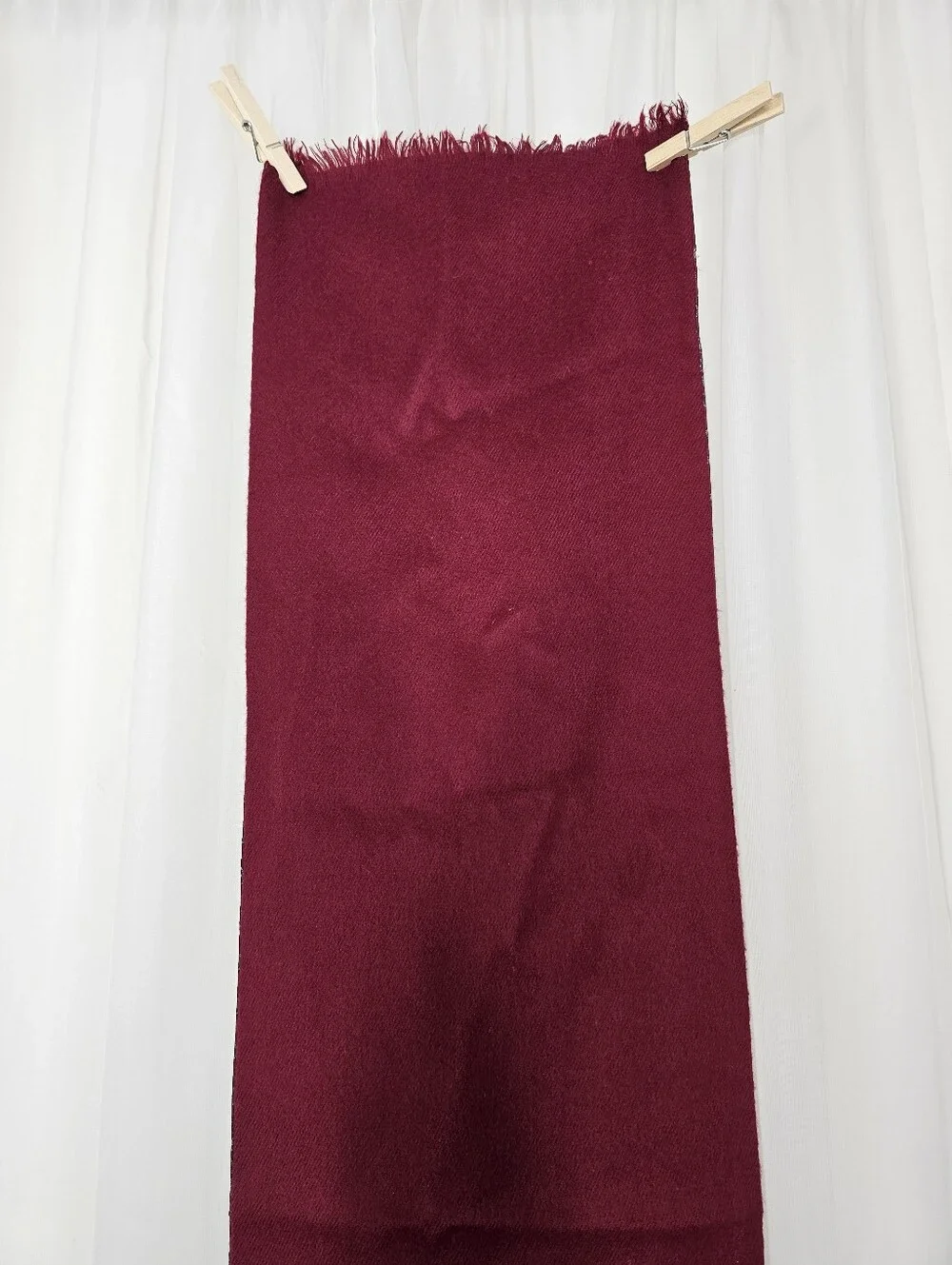 Vintage Christian Dior Silk & Wool Reversible Paisley Scarf Burgundy